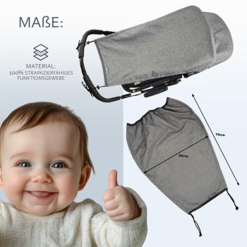 BAMBINIWELT universales Sonnensegel für Kinderwagen/Buggy mit UV50+, Design: meliert